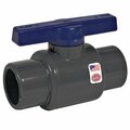 Beautyblade LT-2000-T 2 in. Threaded PVC Schedule 80 Commercial Ball Valve  Gray - 2 in. BE3313491